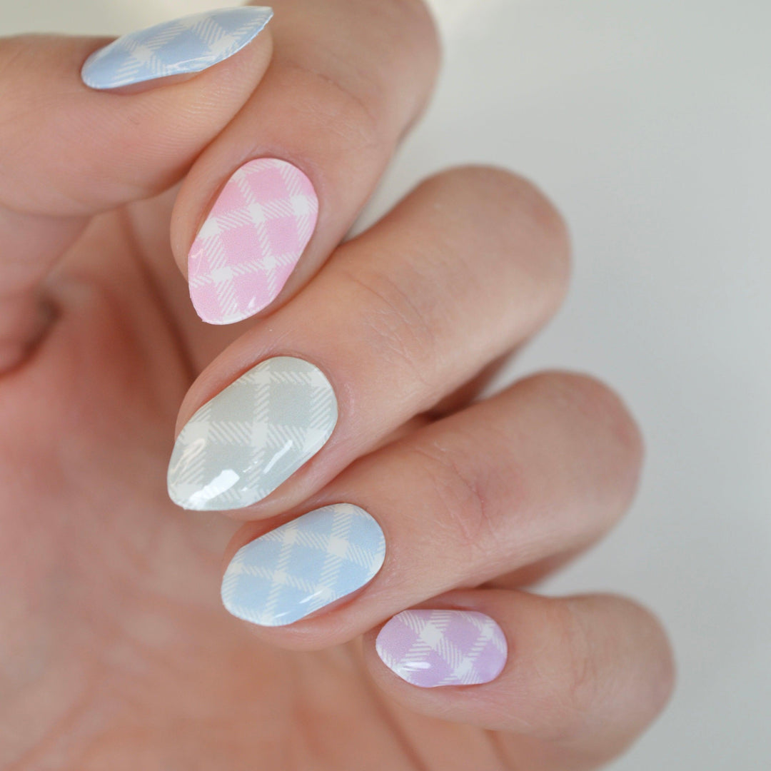 Springtime Plaid | Super Jellies DIY Hard Semi Cured Gel Nail Wraps