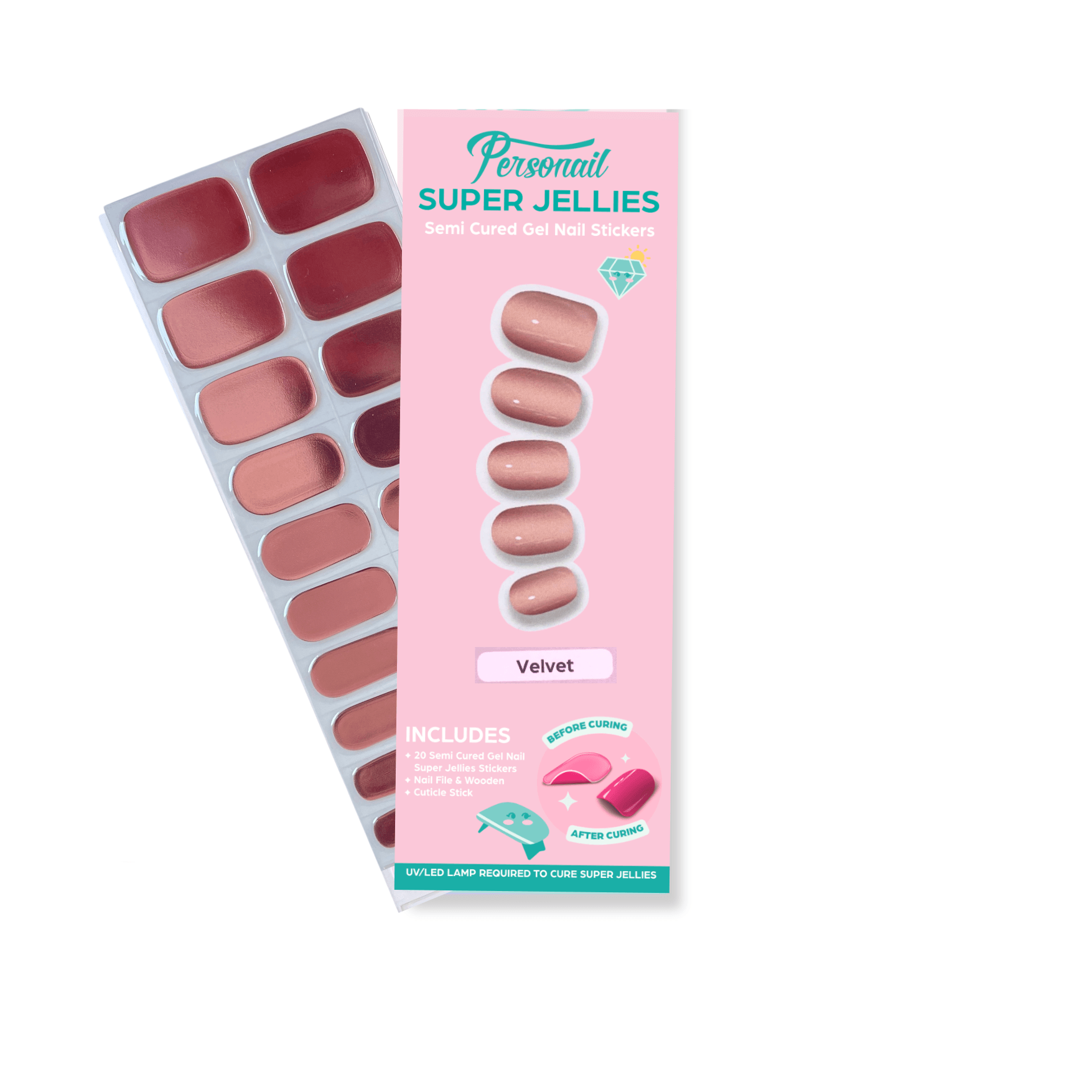 Velvet | Super Jellies DIY Hard Semi Cured Gel Nail Wraps