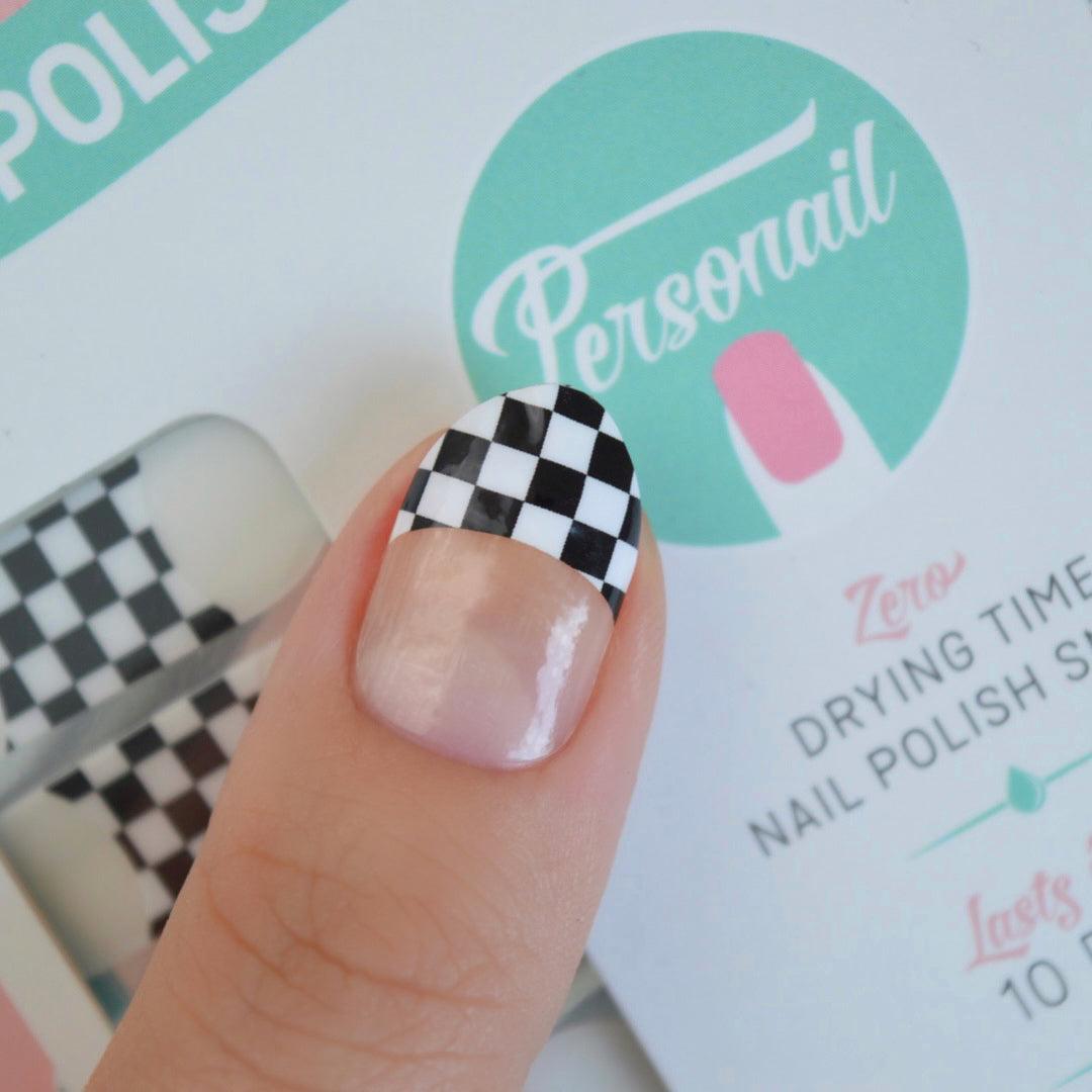 Check Mate | French Tip Checker Nail Polish Wrap