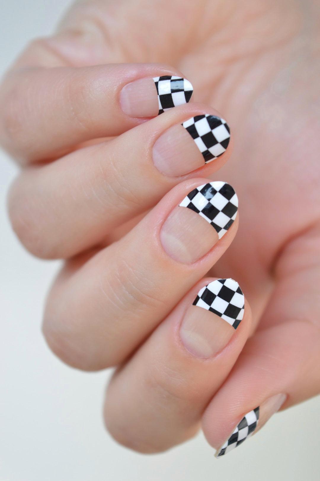 Check Mate | French Tip Checker Nail Polish Wrap