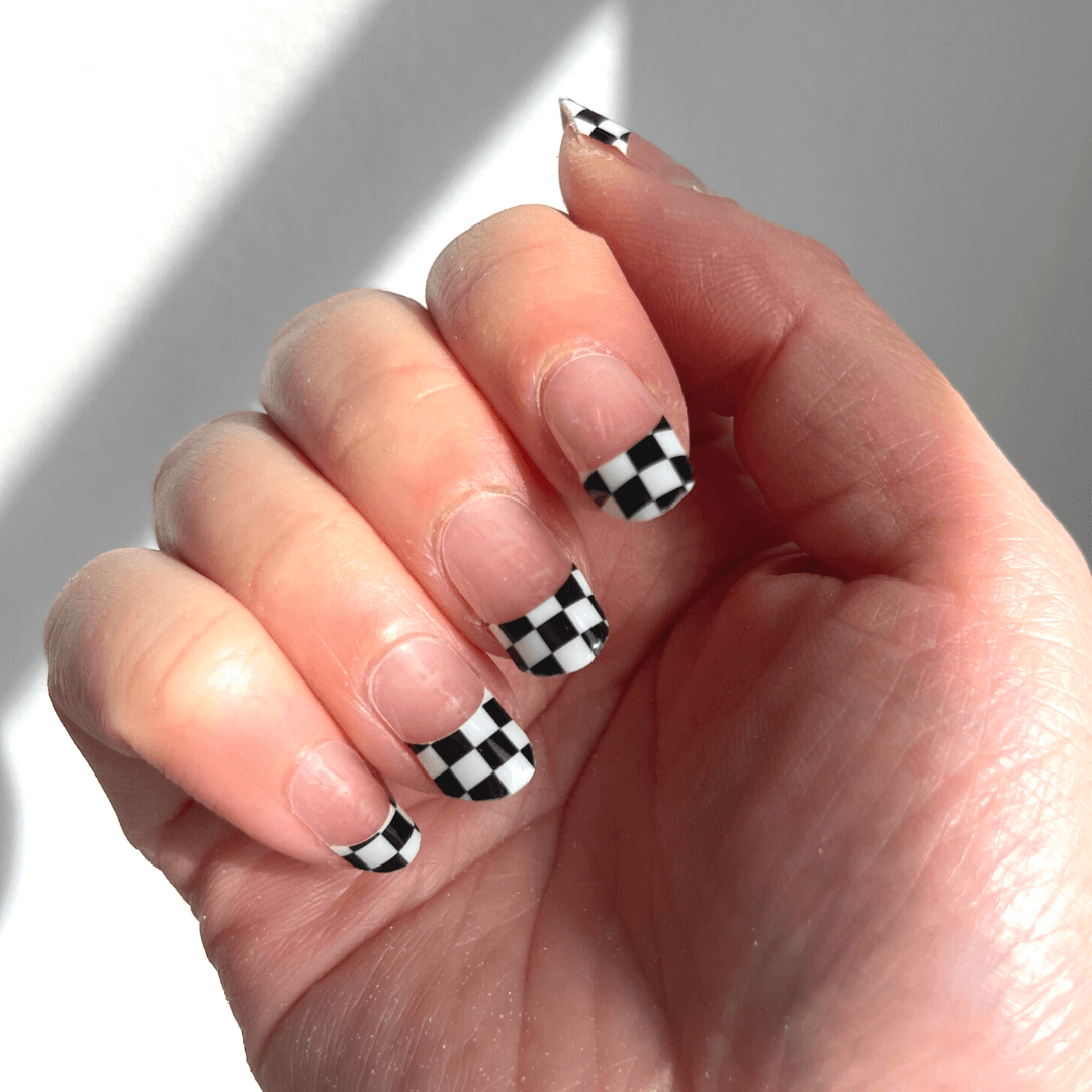 Check Mate | French Tip Checker Nail Polish Wrap