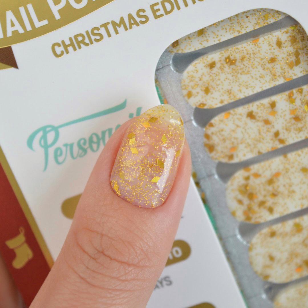 Goldmine | Chunky Gold Semi Transparent Nail Polish Wrap