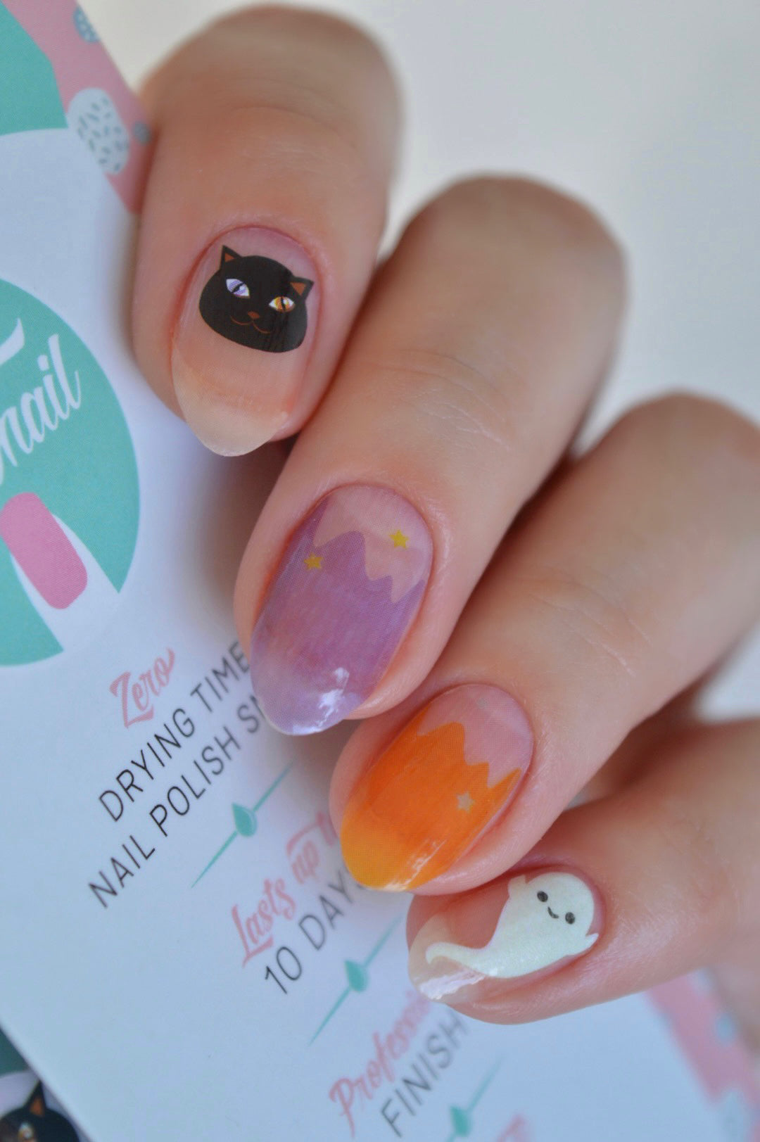 Halloween | Glow in the Dark Ghost Nail Polish Wrap
