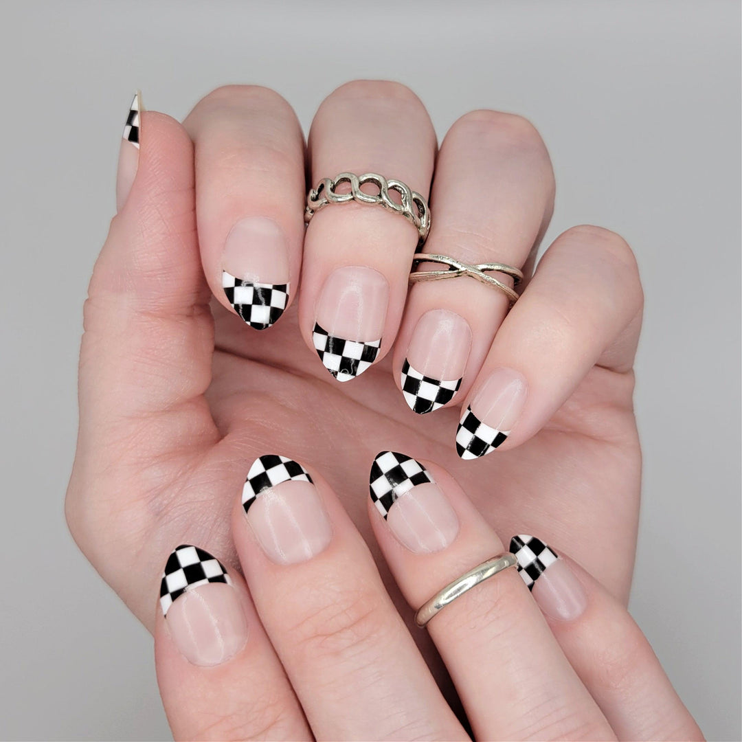 Check Mate | French Tip Checker Nail Polish Wrap