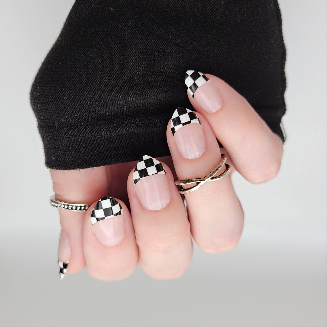 Check Mate | French Tip Checker Nail Polish Wrap