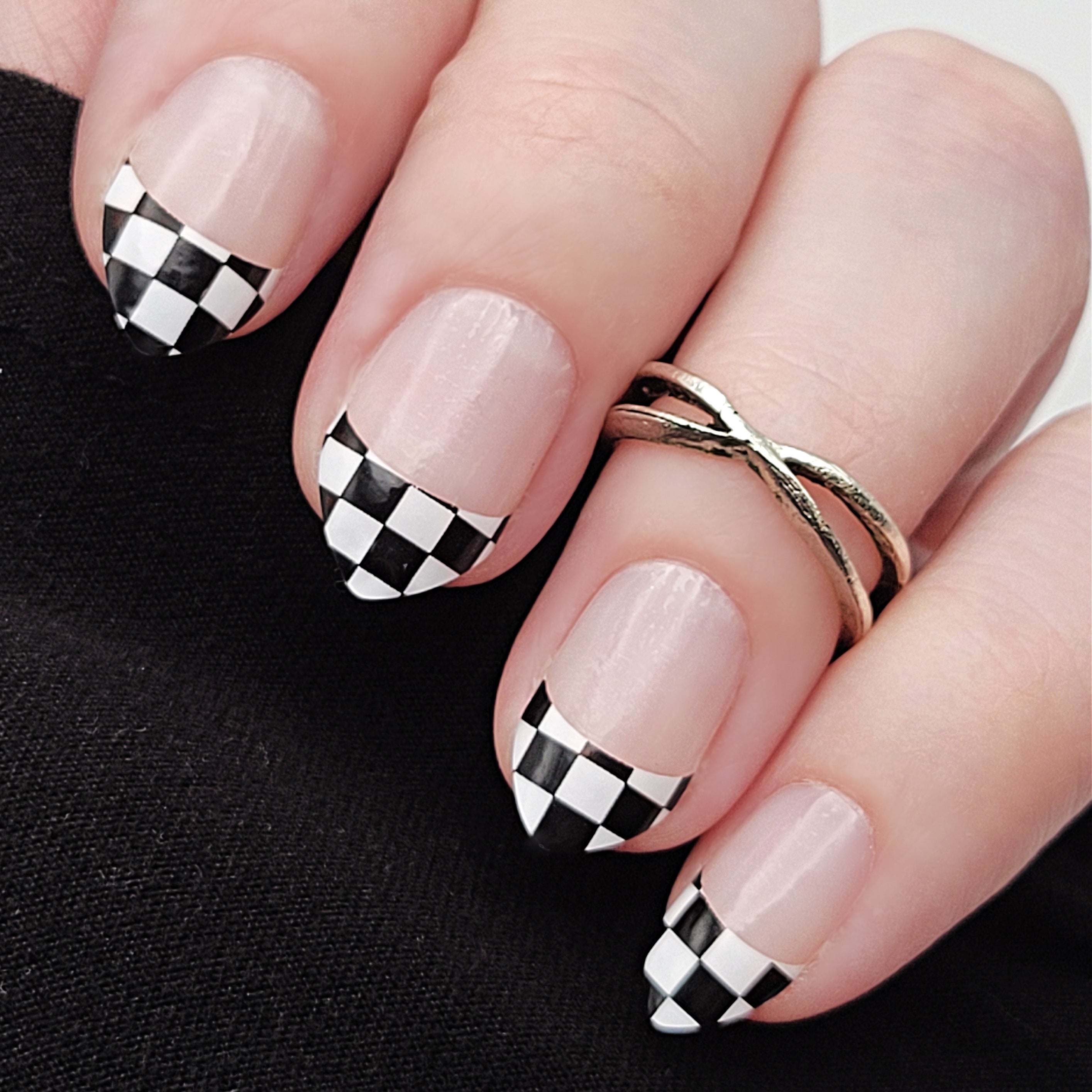 Check Mate | French Tip Checker Nail Polish Wrap