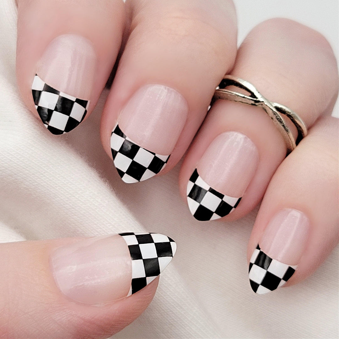 Check Mate | French Tip Checker Nail Polish Wrap