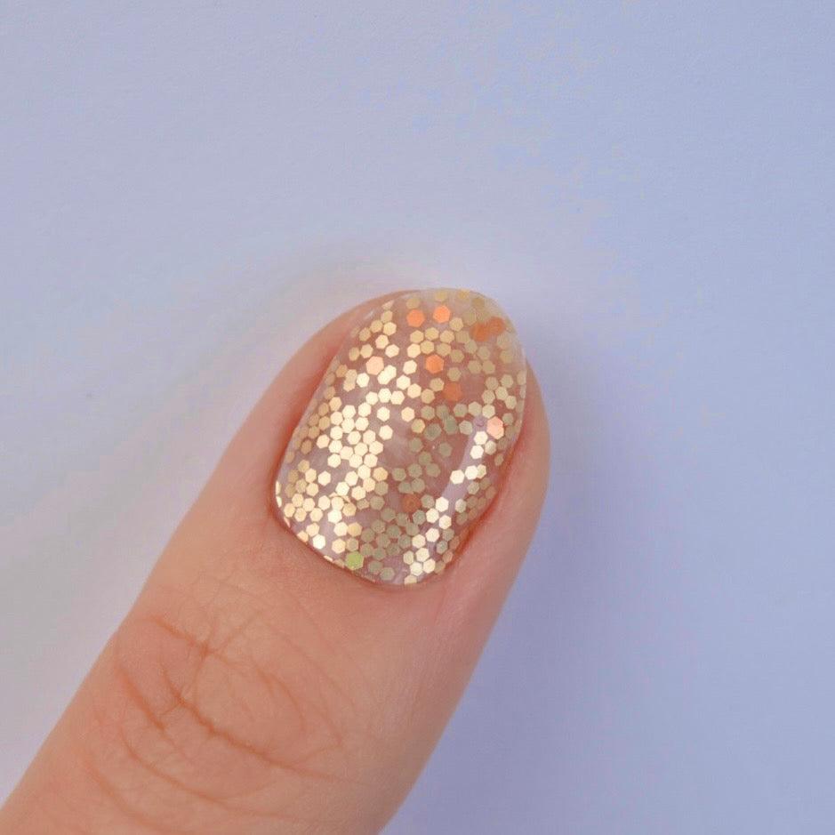 Slay| Chunky Gold Sequin Nail Polish Wrap