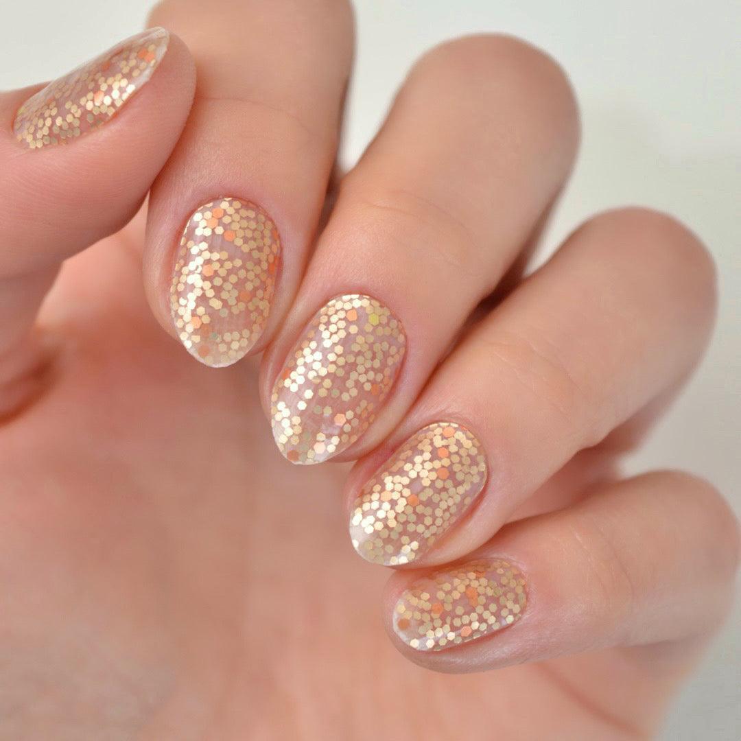 Slay| Chunky Gold Sequin Nail Polish Wrap