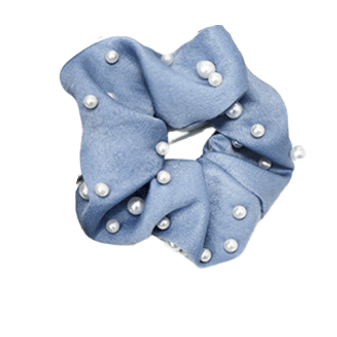 Personail headband Blue Olivia Scrunchie