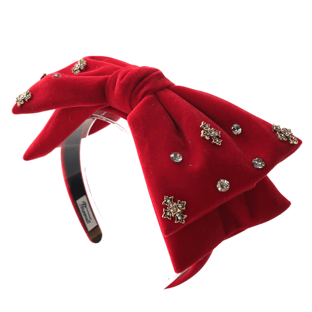 Personail headband Caroline Big Bow Headband (Red)