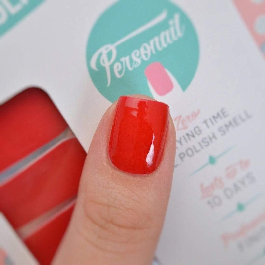 Personail Nail Wraps Brilliant Red