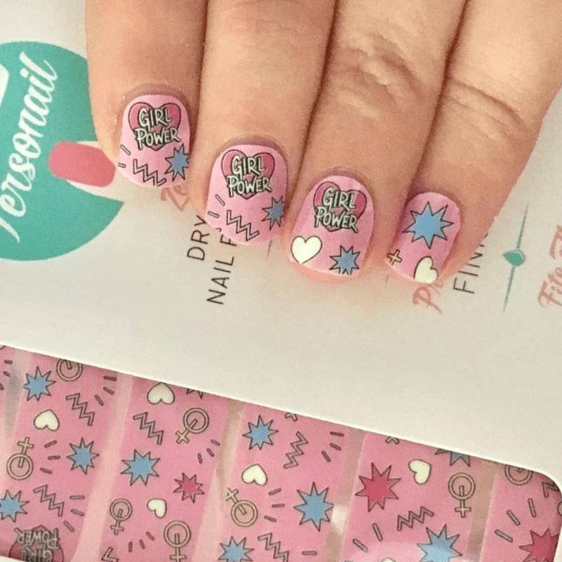 Personail Nail Wraps Girl Power by Martina Martian (Glow in the dark)