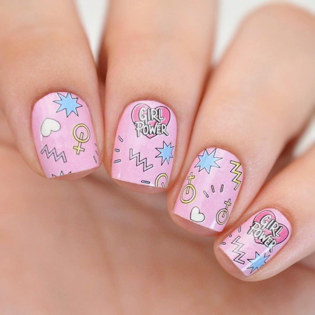 Personail Nail Wraps Girl Power by Martina Martian (Glow in the dark)