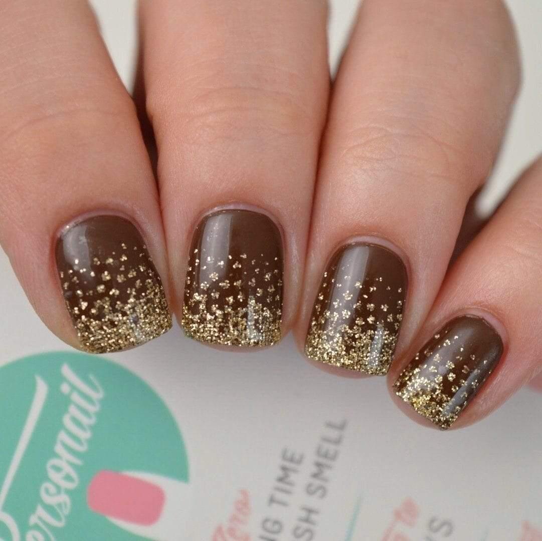 Personail Nail Wraps Gold Tips (Transparent)