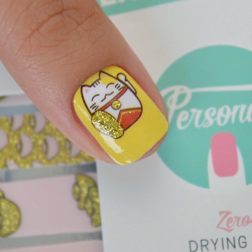Personail Nail Wraps Lucky Cat