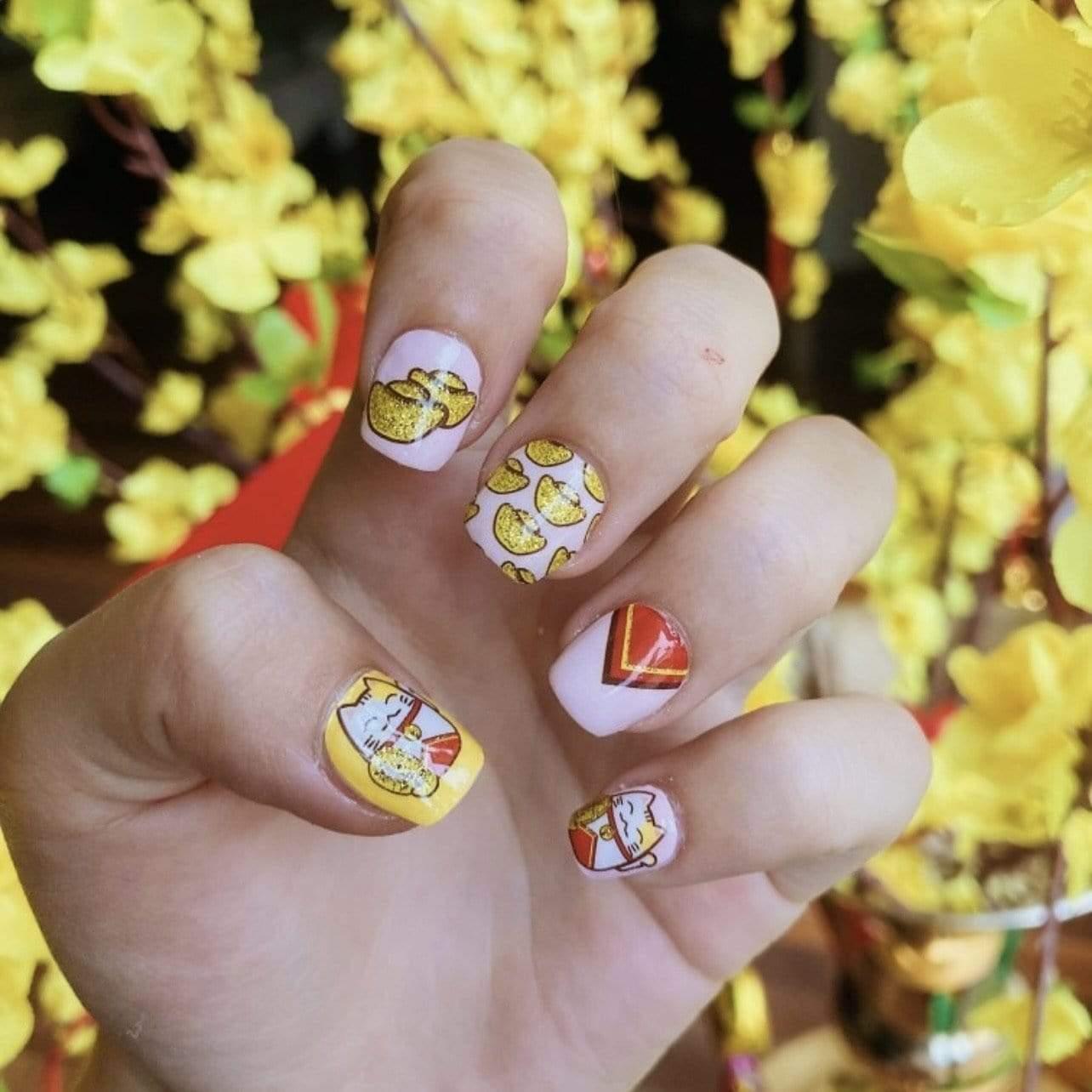 Personail Nail Wraps Lucky Cat