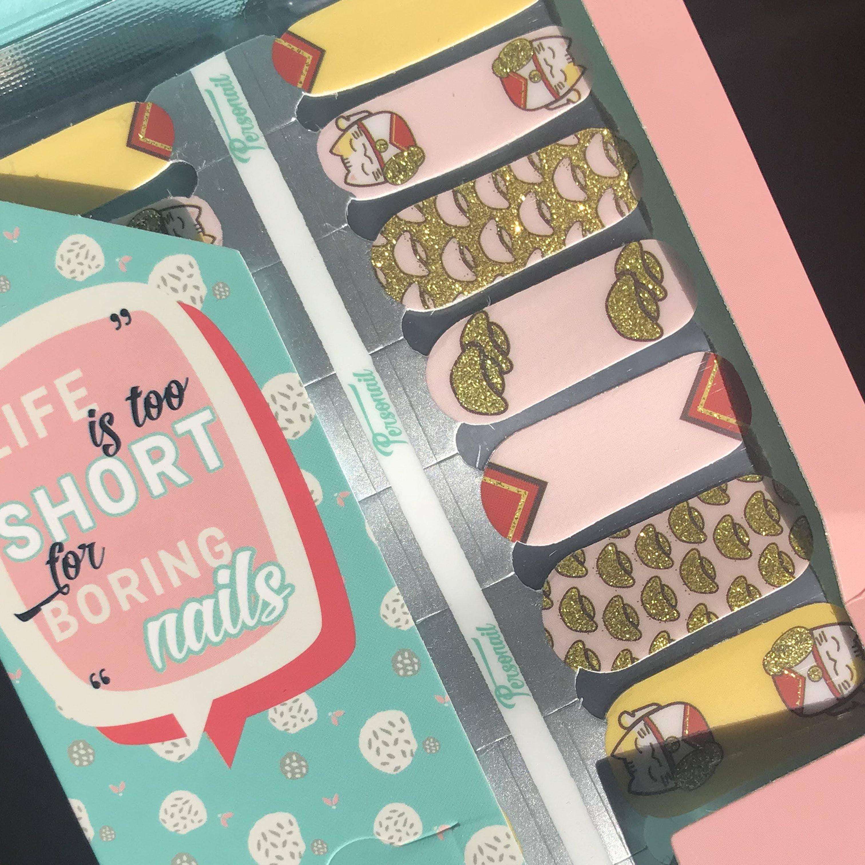 Personail Nail Wraps Lucky Cat