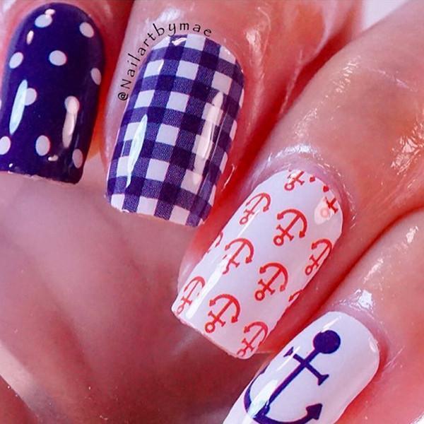 Personail Nail Wraps Nautical