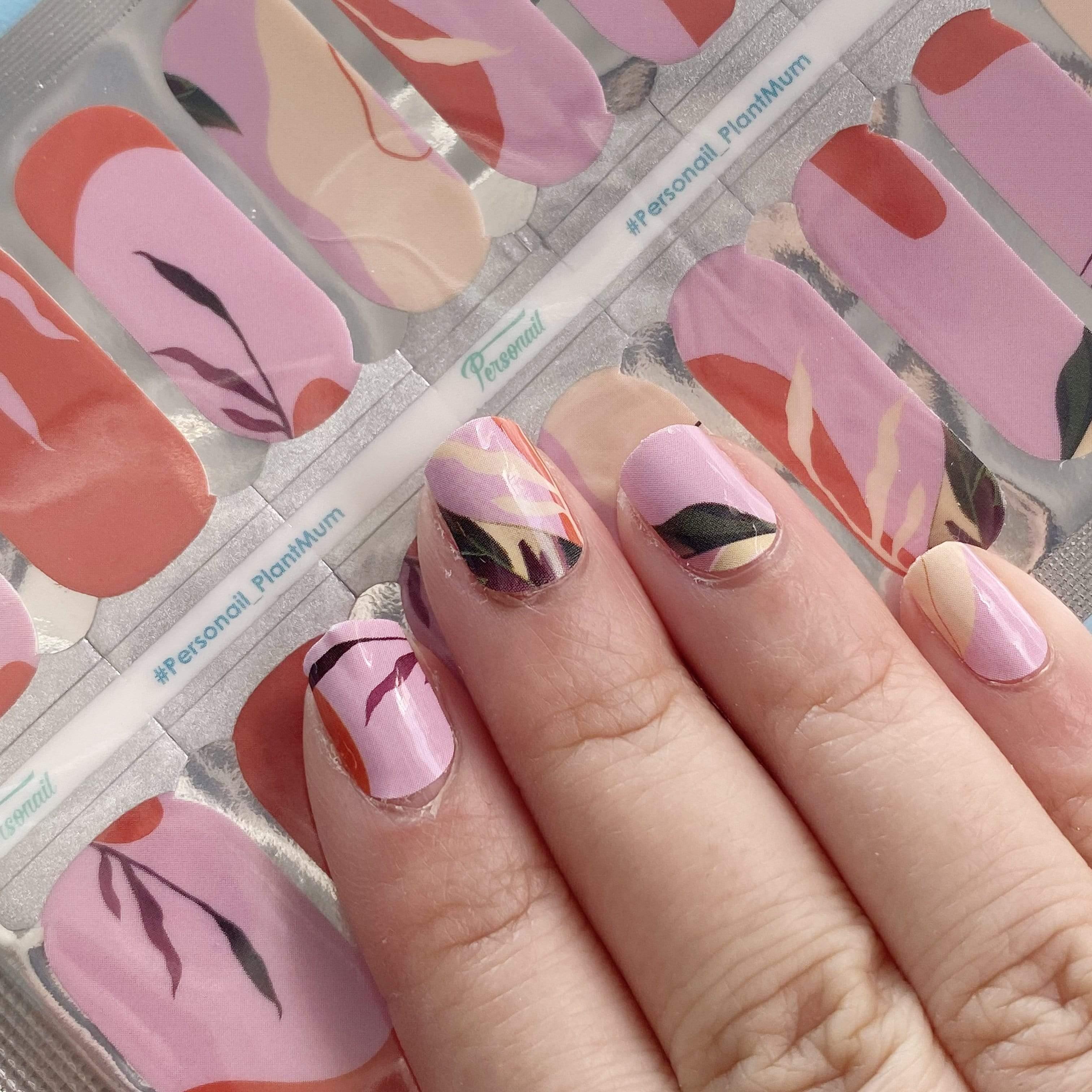 Personail Nail Wraps Plant Mum