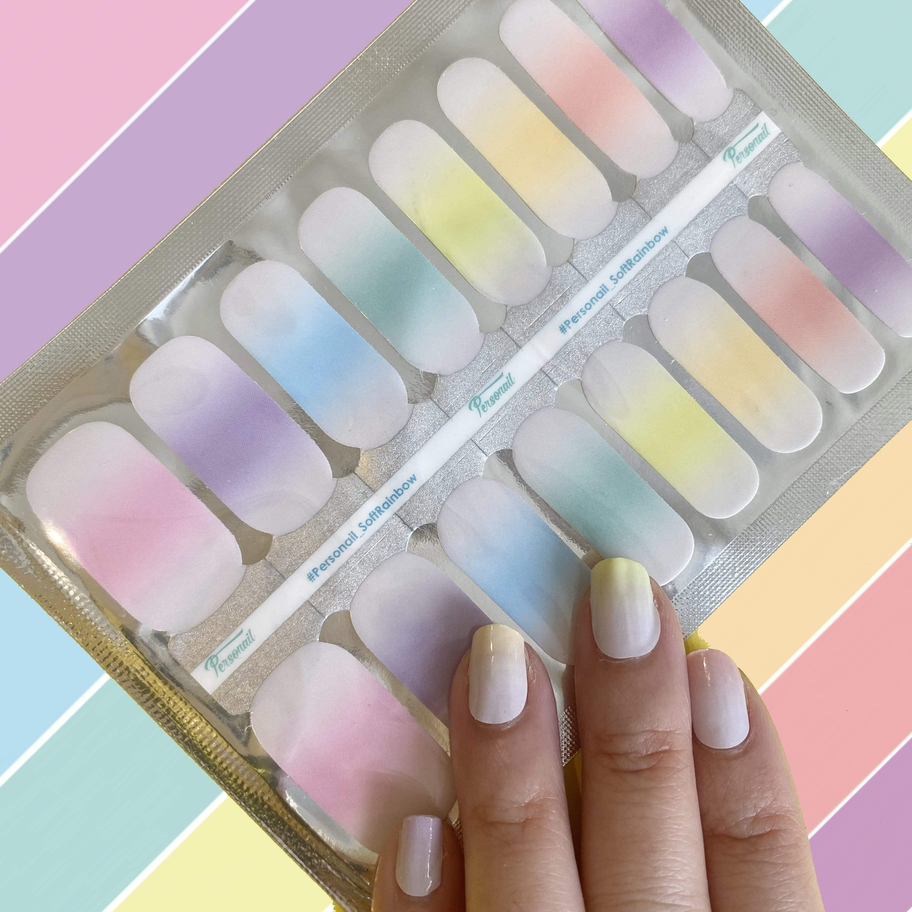 Personail Nail Wraps Soft Rainbow (Limited Edition 100 pieces only)