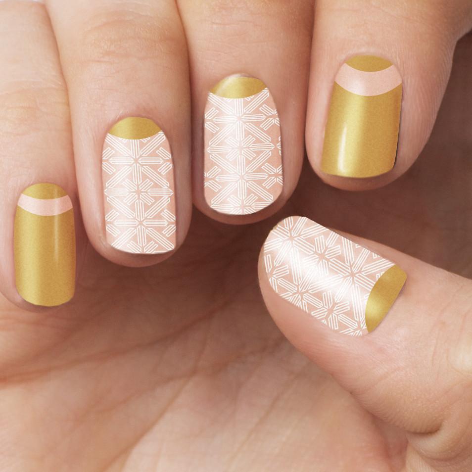 Personail Nail Wraps Transparent Gold Lace