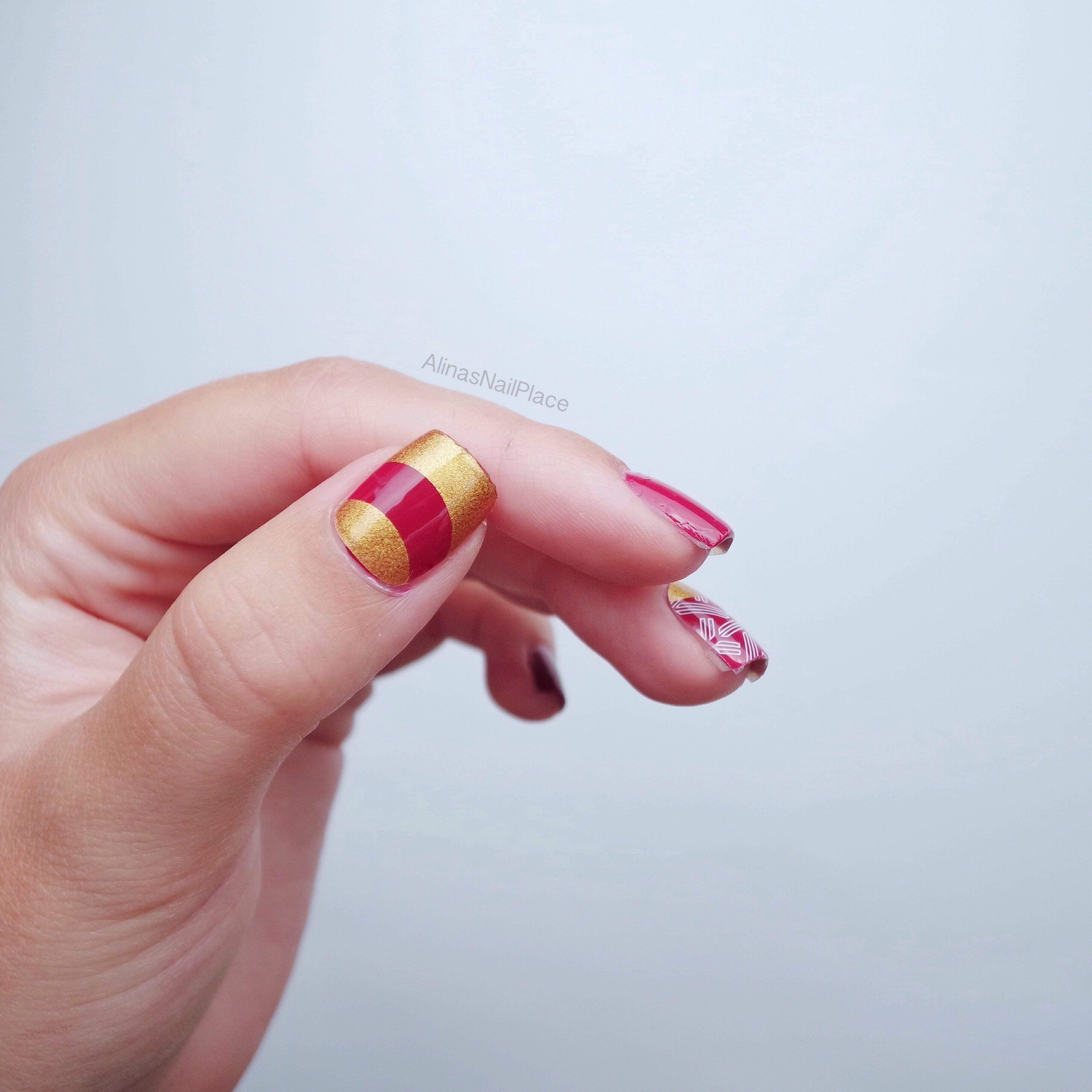 Personail Nail Wraps Transparent Gold Lace
