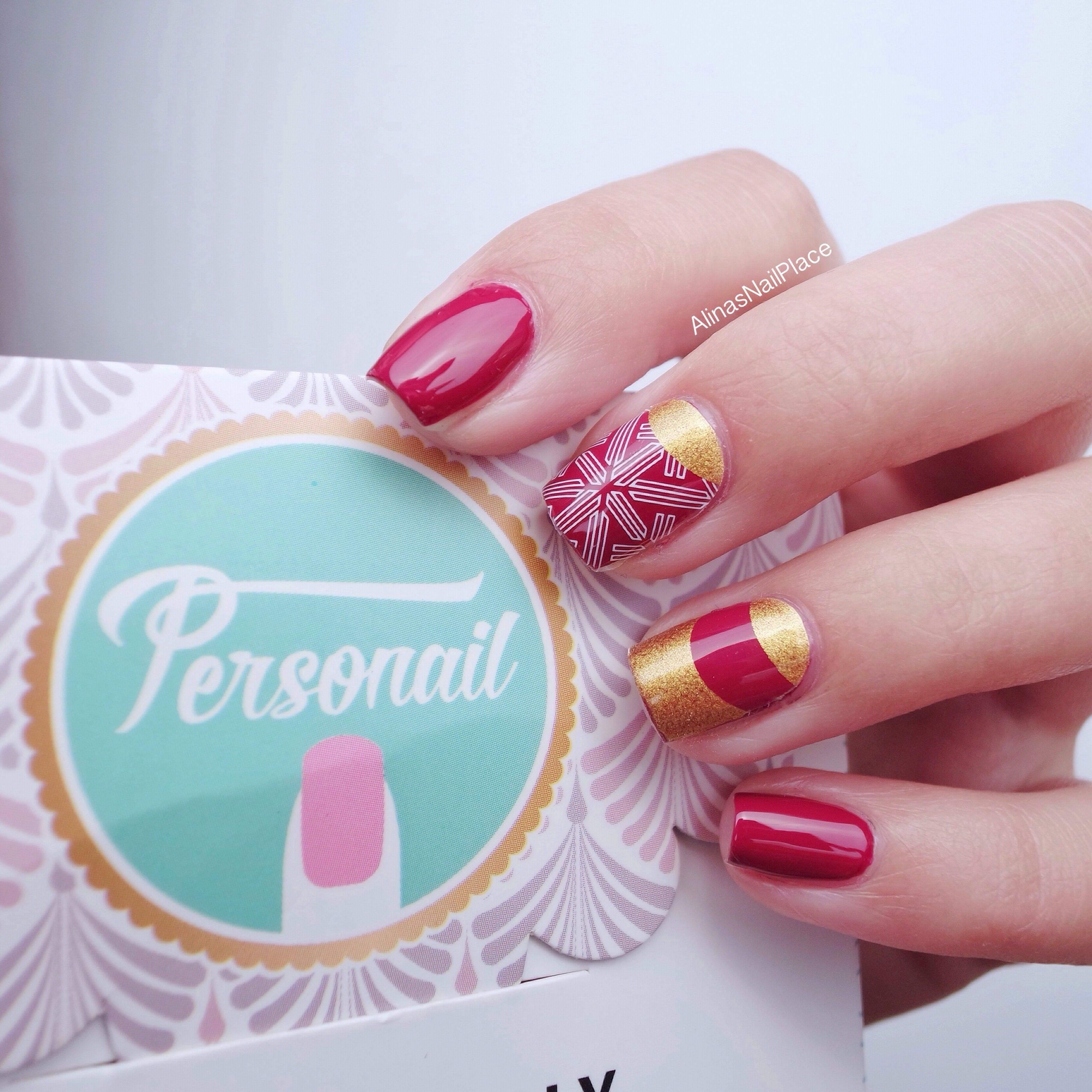Personail Nail Wraps Transparent Gold Lace