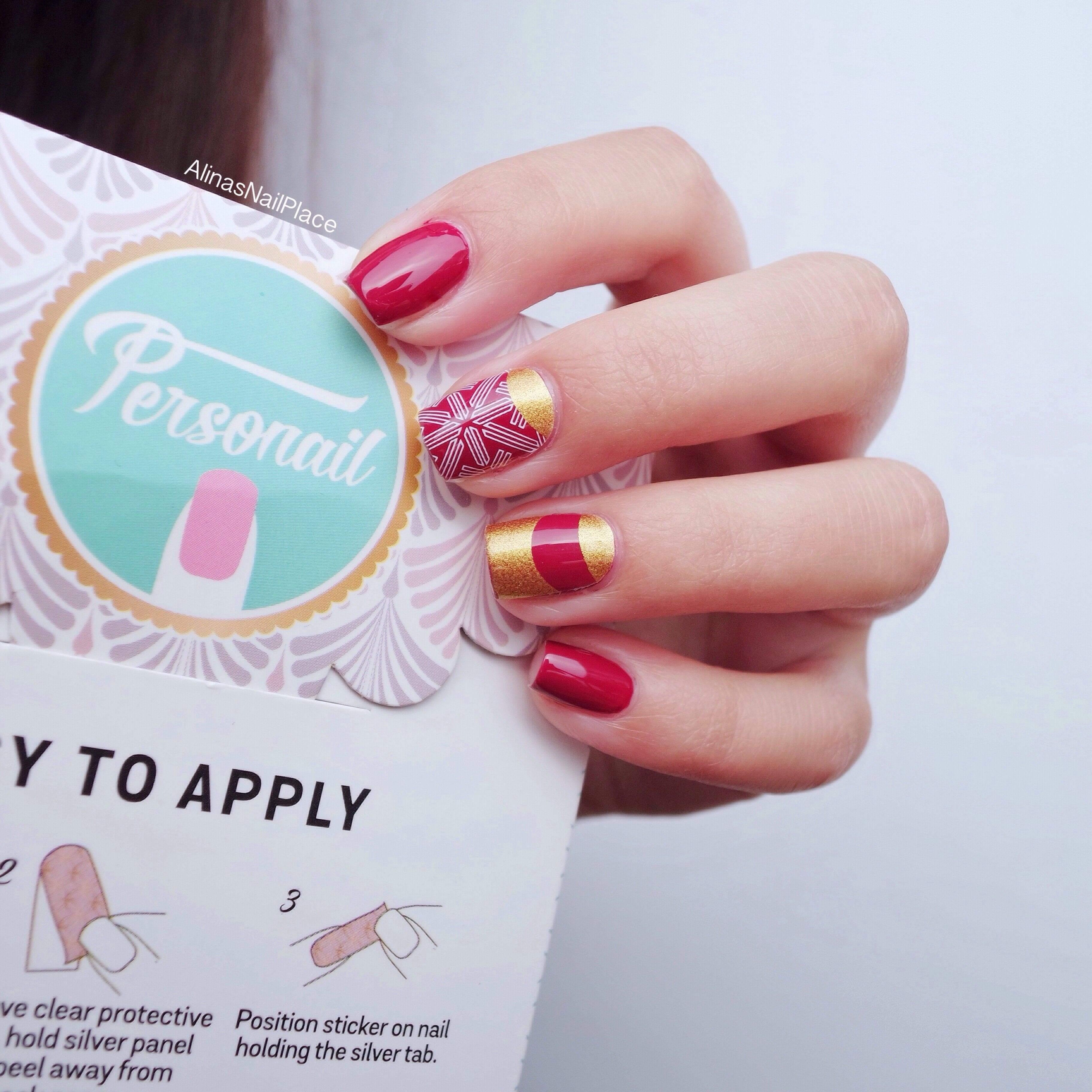 Personail Nail Wraps Transparent Gold Lace
