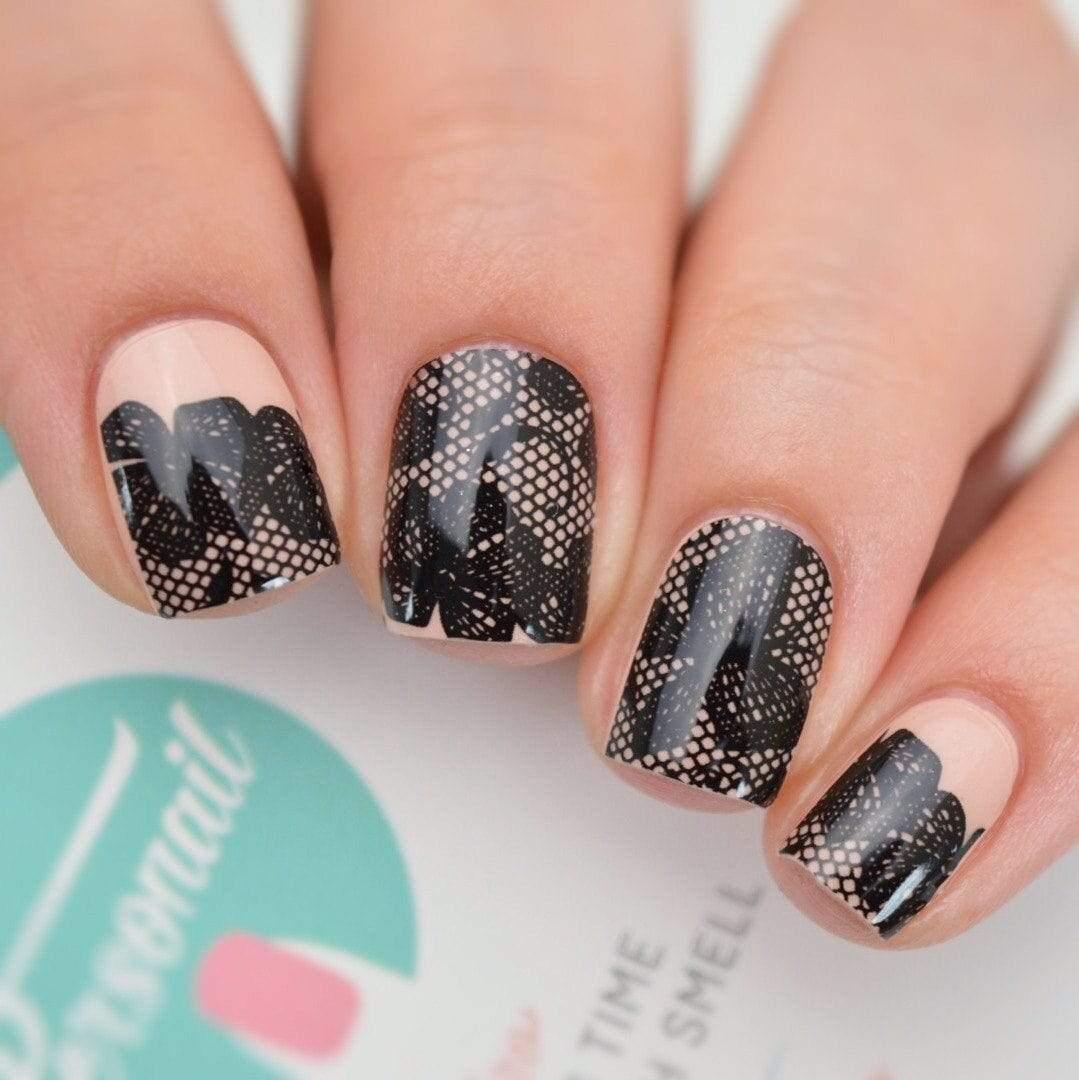 Personail Nail Wraps Victoria Black (Transparent)