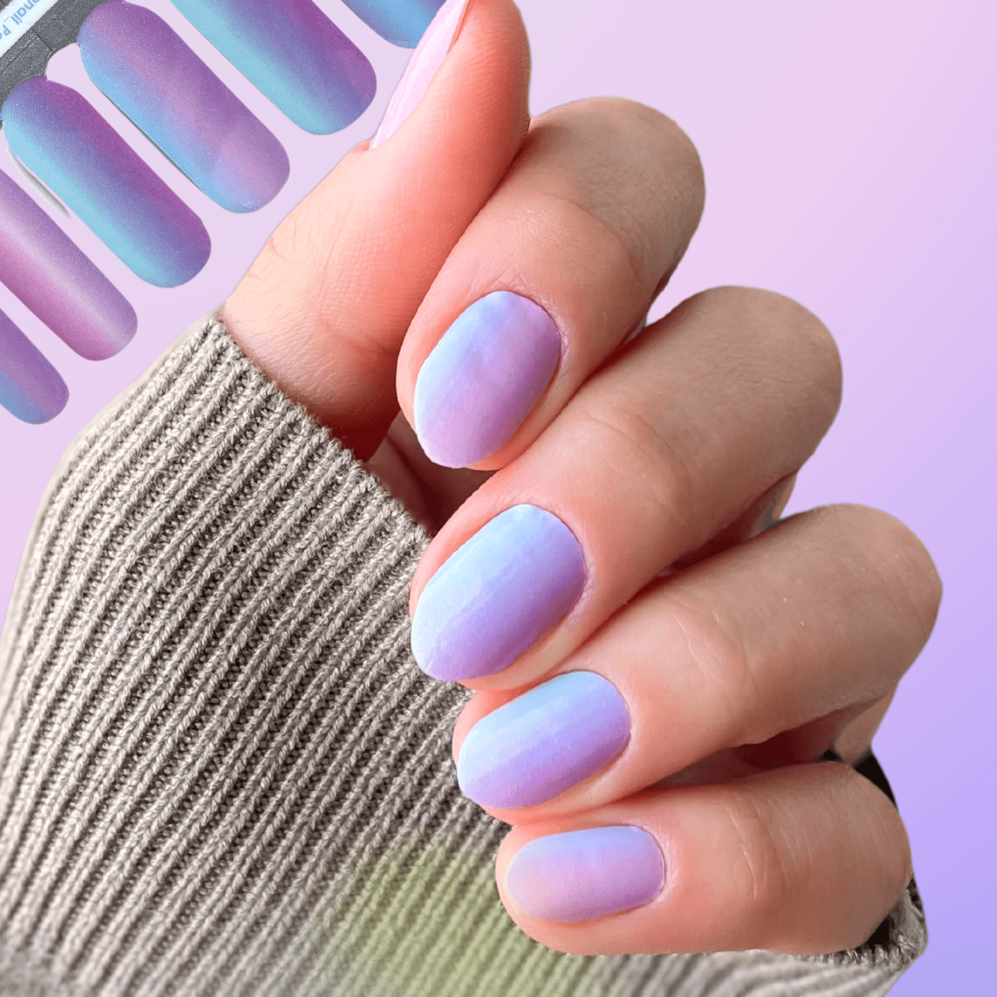 Popsicle | Purple Blue Nail Polish Wraps