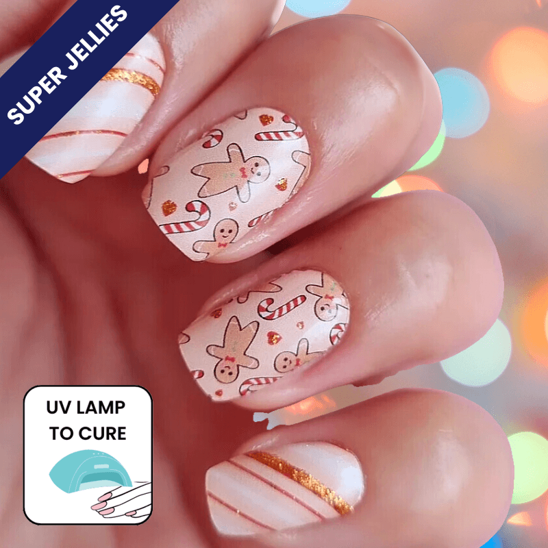 Gingerbread Man | Super Jellies DIY Hard Semi Cured Gel Nail Wraps