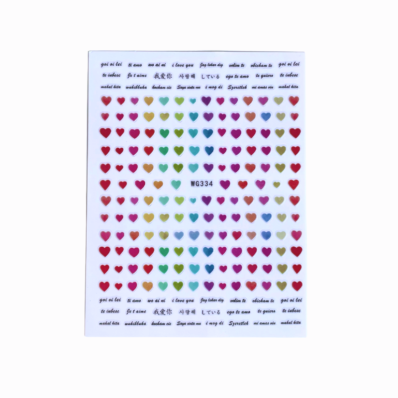 Rainbow Heart PLAY Nail Art Sticker