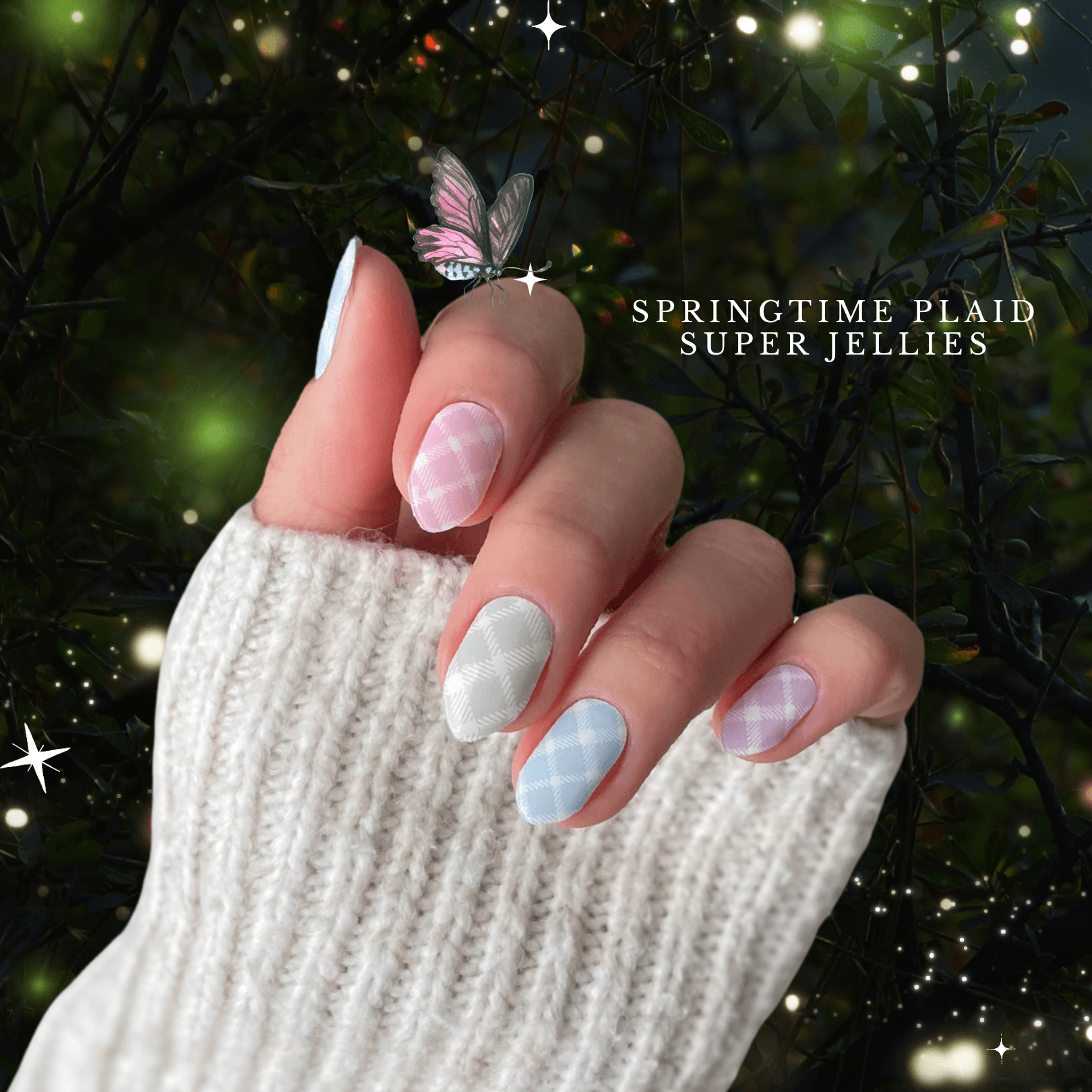 Springtime Plaid | Super Jellies DIY Hard Semi Cured Gel Nail Wraps
