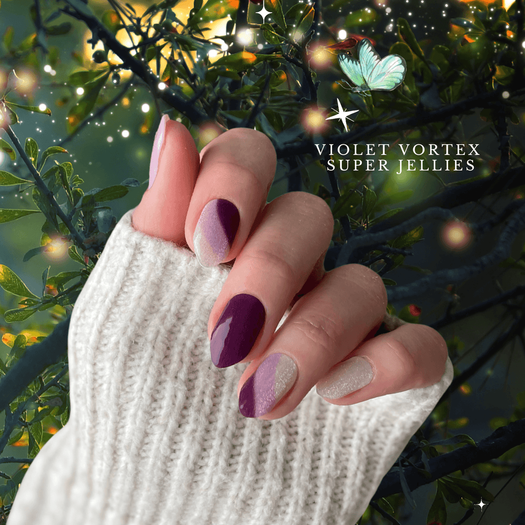 Violet Vortex | Super Jellies DIY Hard Semi Cured Gel Nail Wraps