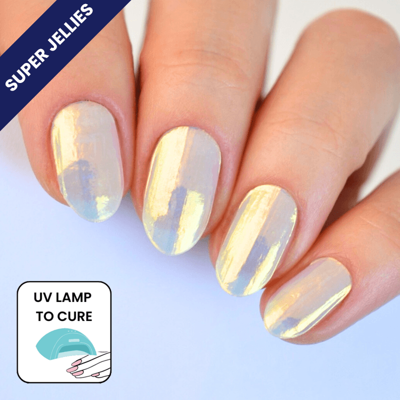 Glass (Blue) | Super Jellies DIY Hard Semi Cured Gel Nail Wraps