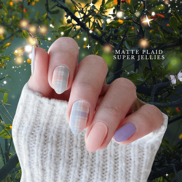 Matte Plaid | Super Jellies DIY Hard Semi Cured Gel Nail Wraps
