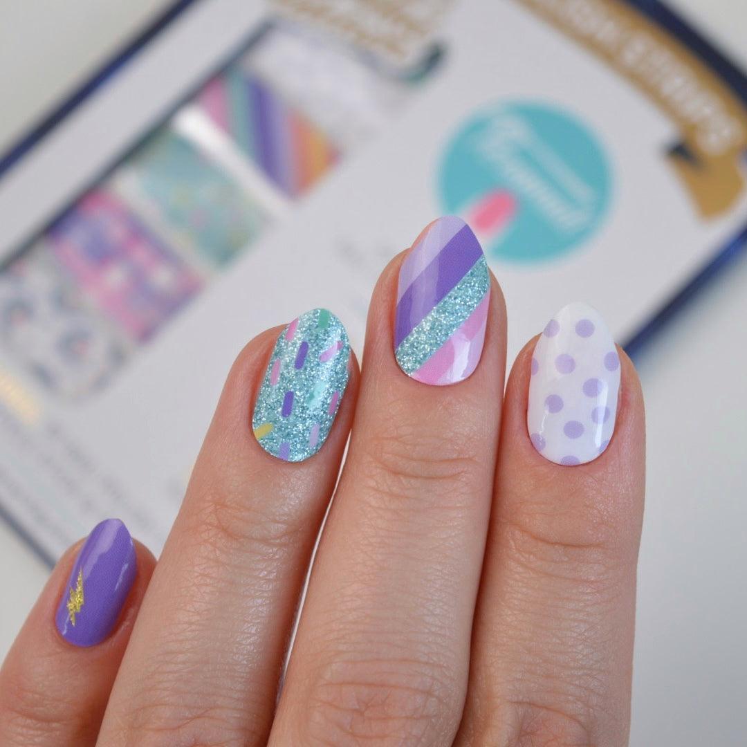 Carnival Whimsy Kaleidoscope Nail Wraps