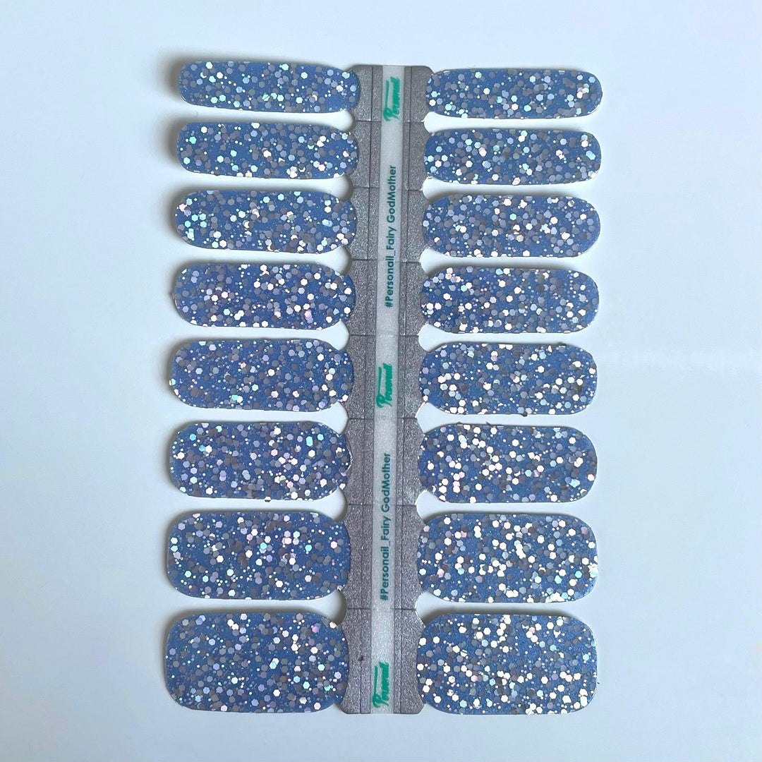 Fairy God Mother | Blue Chunky Glitter Nail Polish Wrap