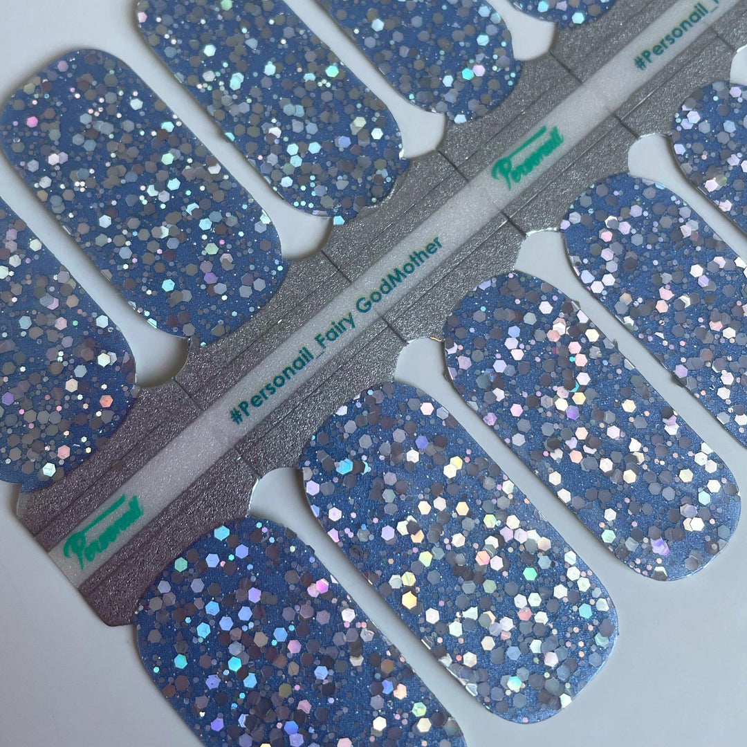 Fairy God Mother | Blue Chunky Glitter Nail Polish Wrap