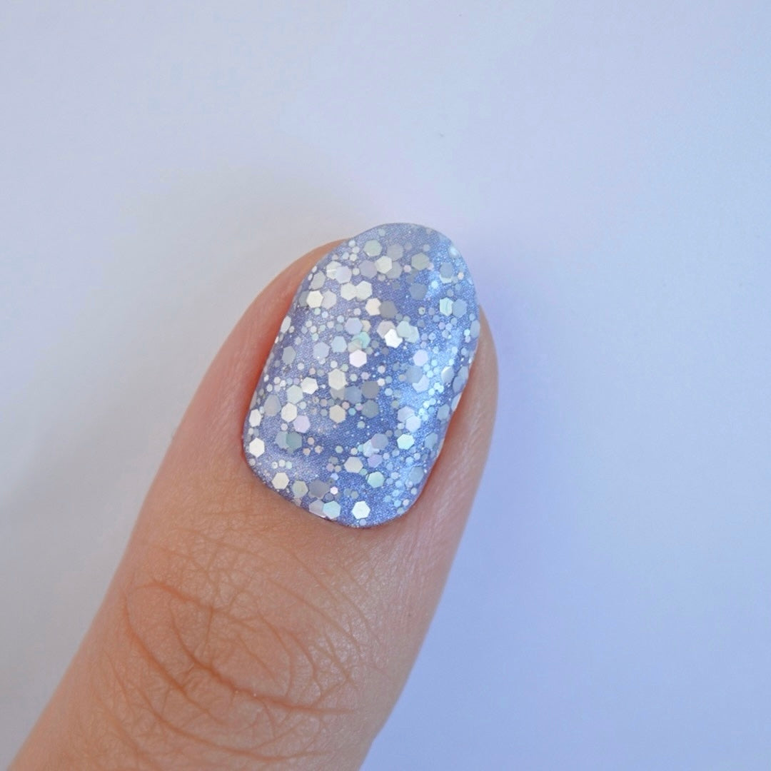 Fairy God Mother | Blue Chunky Glitter Nail Polish Wrap