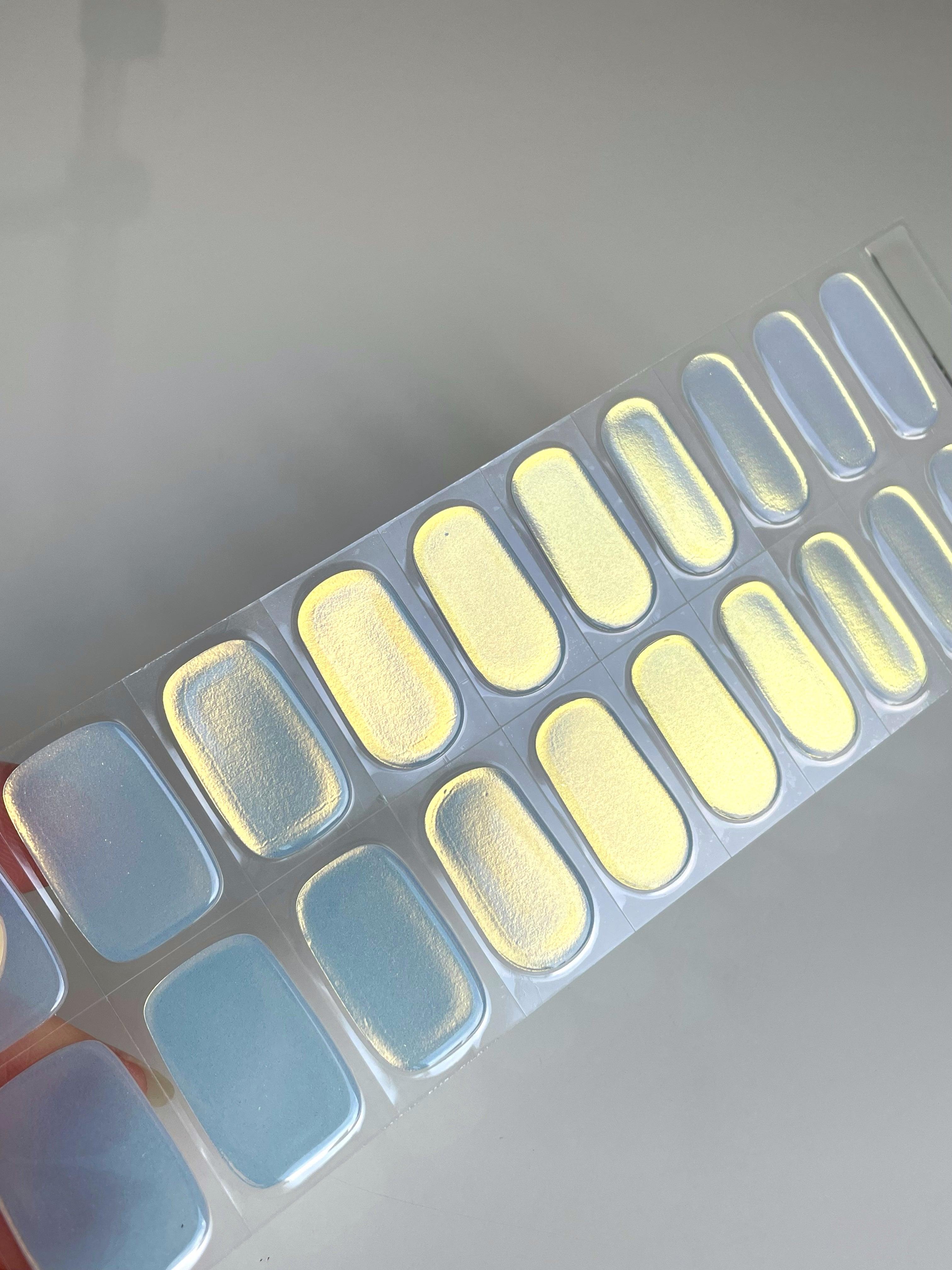 Glass (Blue) | Super Jellies DIY Hard Semi Cured Gel Nail Wraps