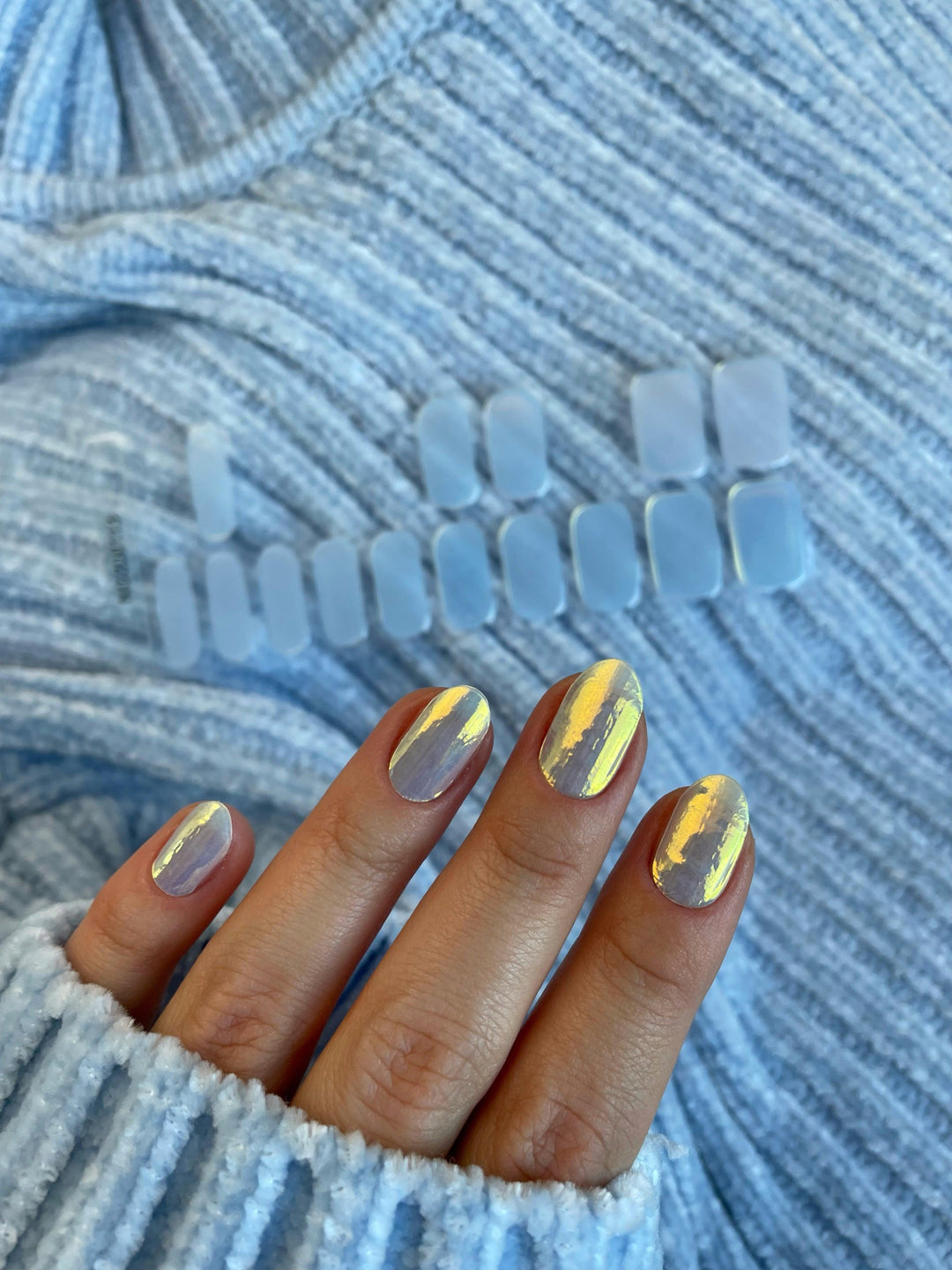 Glass (Blue) | Super Jellies DIY Hard Semi Cured Gel Nail Wraps