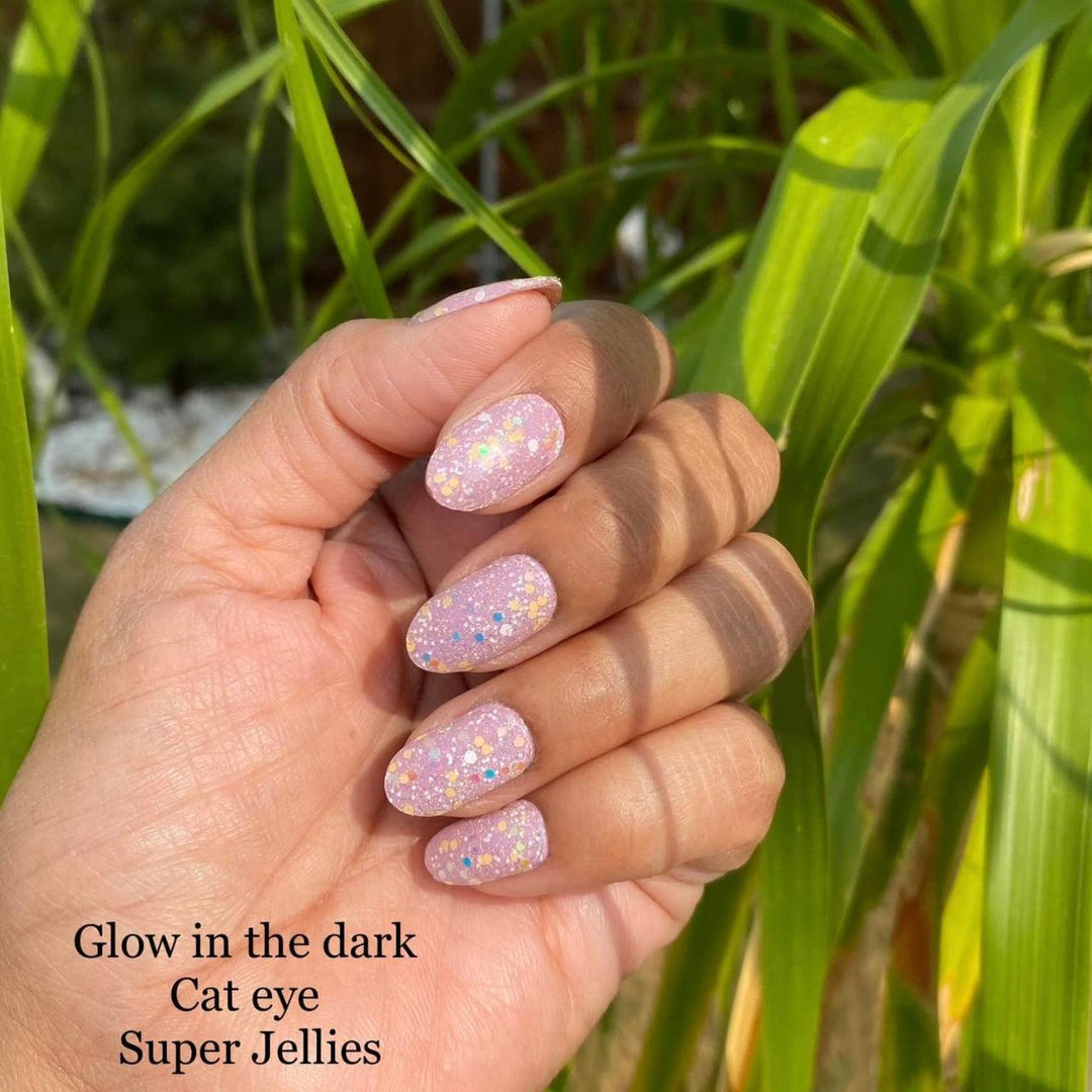 Rhubarb (Glow in the dark) | Super Jellies DIY Hard Semi Cured Gel Nail Wraps