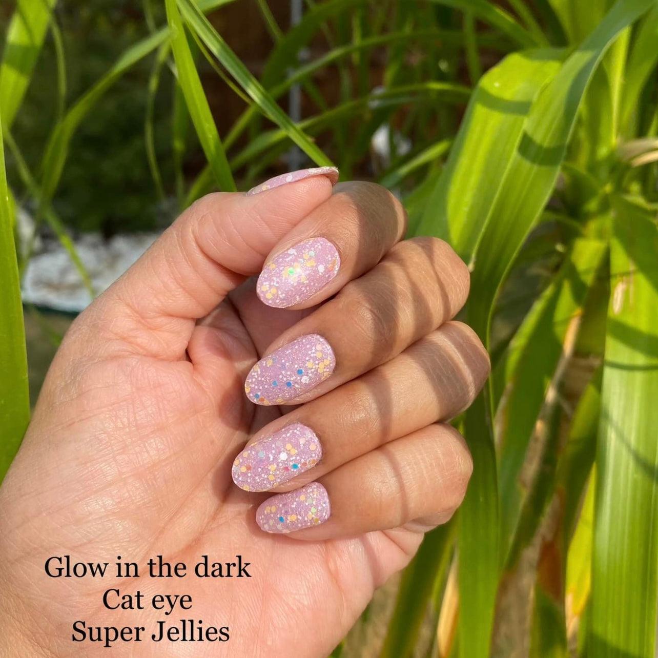 Rhubarb (Glow in the dark) | Super Jellies DIY Hard Semi Cured Gel Nail Wraps