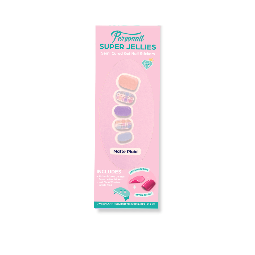 Matte Plaid | Secret Garden Super Jellies DIY Hard Semi Cured Gel Nail Wraps