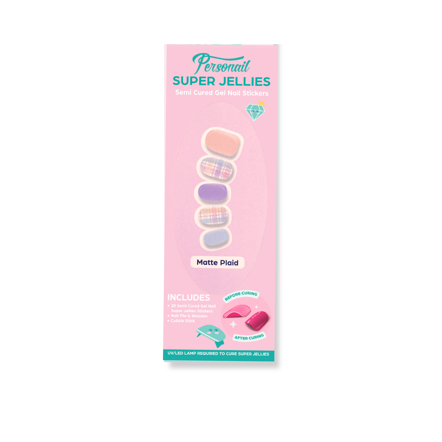 Matte Plaid | Super Jellies DIY Hard Semi Cured Gel Nail Wraps