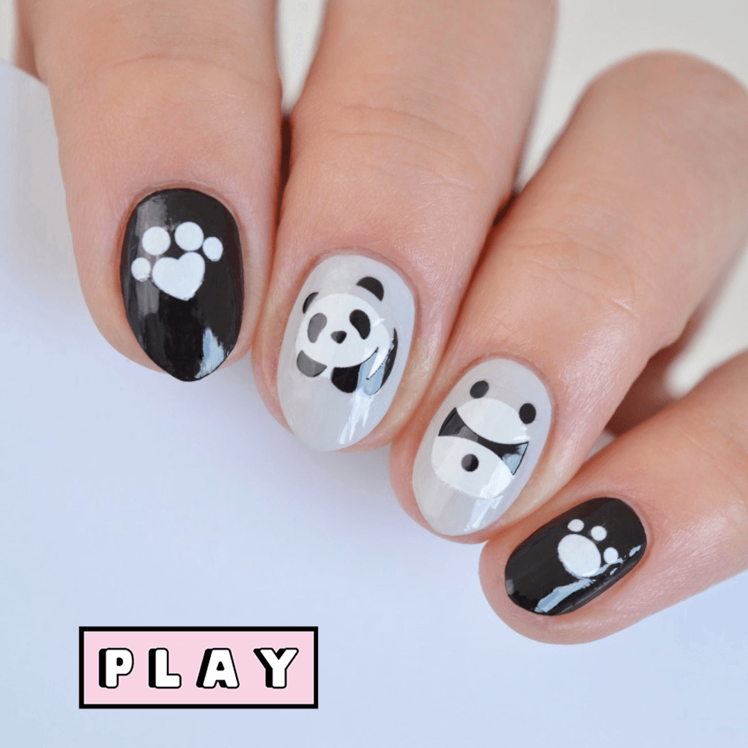 Panda Nail File Panbah Nail Stickers - Adorable Panda-Themed Design for Playful Nails ...