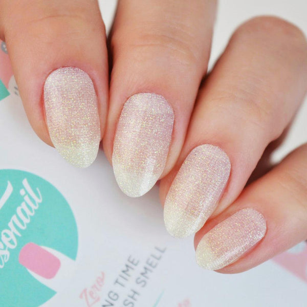 Princess | White Glitter Nail Polish Wraps