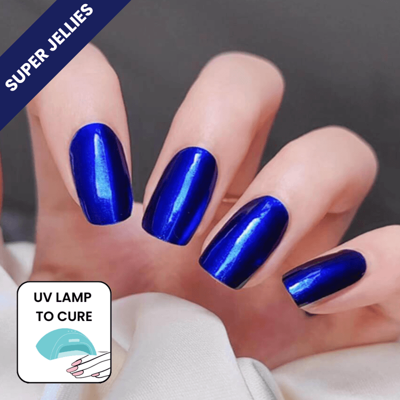 Metals (Blue) | Super Jellies DIY Hard Semi Cured Gel Nail Wraps